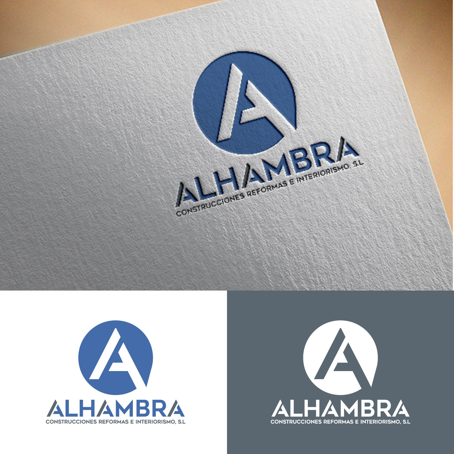Logo Design by Tonmoyy for ALHAMBRA CONSTRUCCIONES REFORMAS E INTERIORISMO, S.L. | Design #20315604