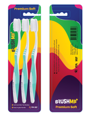 BrushMe Premium Soft Toothbrush Backcard Design | Diseño de Empaque por chathurasoori
