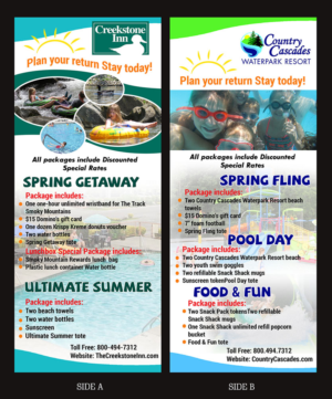 Rack Card 2 sided promoting spring and summer packages for 2019 | Diseño de Flyer por NILDesigns
