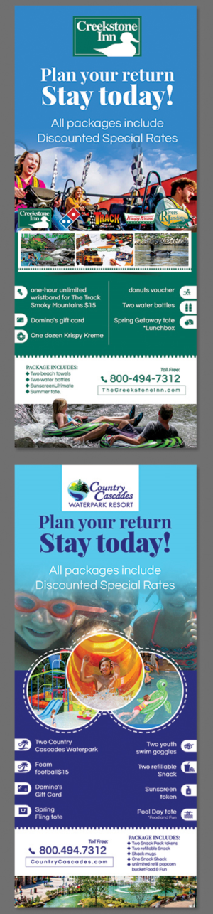 Rack Card 2 sided promoting spring and summer packages for 2019 | Diseño de Flyer por BLUE WINGS