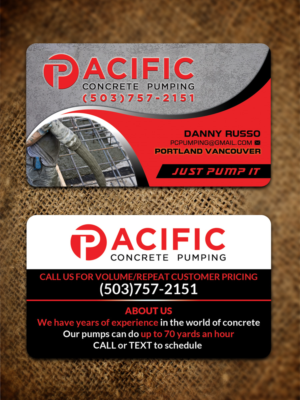 Visitenkarten-Design von Sandaruwan für Pacific concrete pumping | Design #20405563