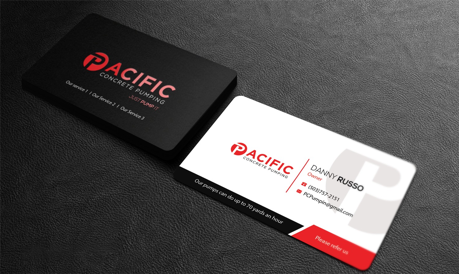 Diseño de Tarjeta de Presentación por Riz' para Pacific concrete pumping | Diseño #20389151