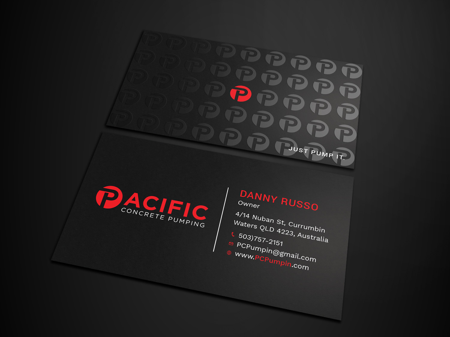Business Card Design by Tripti Ranjan Gain for Pacific concrete pumping | Design #20387455