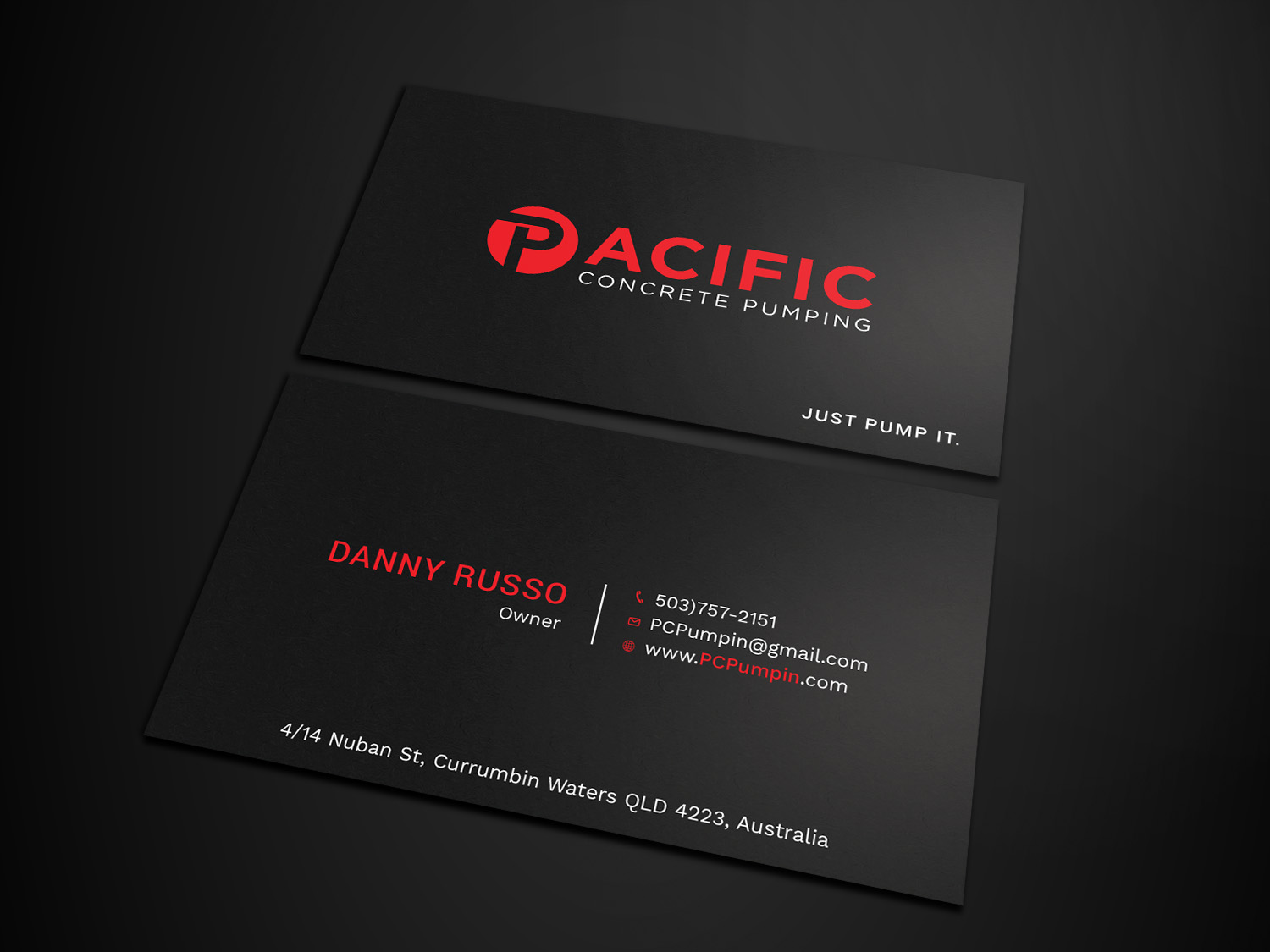Business Card Design by Tripti Ranjan Gain for Pacific concrete pumping | Design #20387457