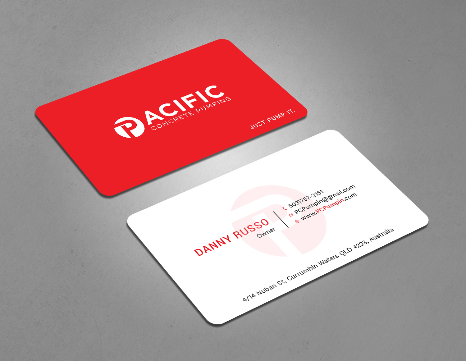Business Card Design by Tripti Ranjan Gain for Pacific concrete pumping | Design #20387465