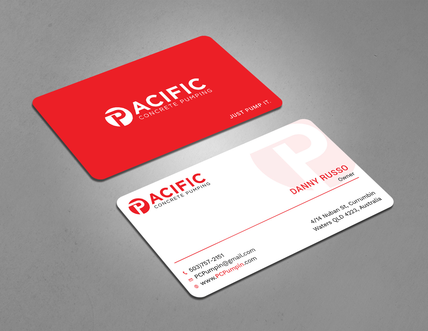 Business Card Design by Tripti Ranjan Gain for Pacific concrete pumping | Design #20387466
