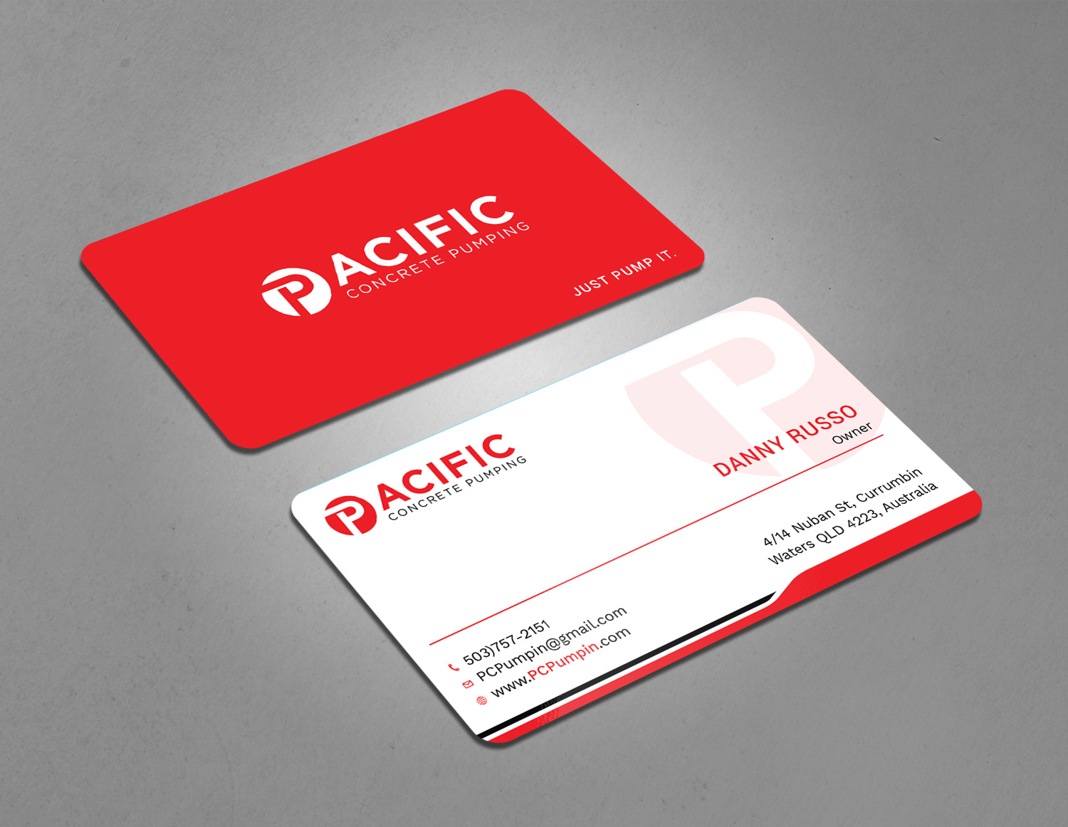 Business Card Design by Tripti Ranjan Gain for Pacific concrete pumping | Design #20387473