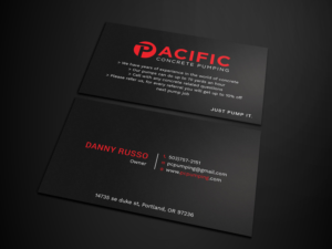 Business Card Design by Tripti Ranjan Gain for Pacific concrete pumping | Design: #20395600