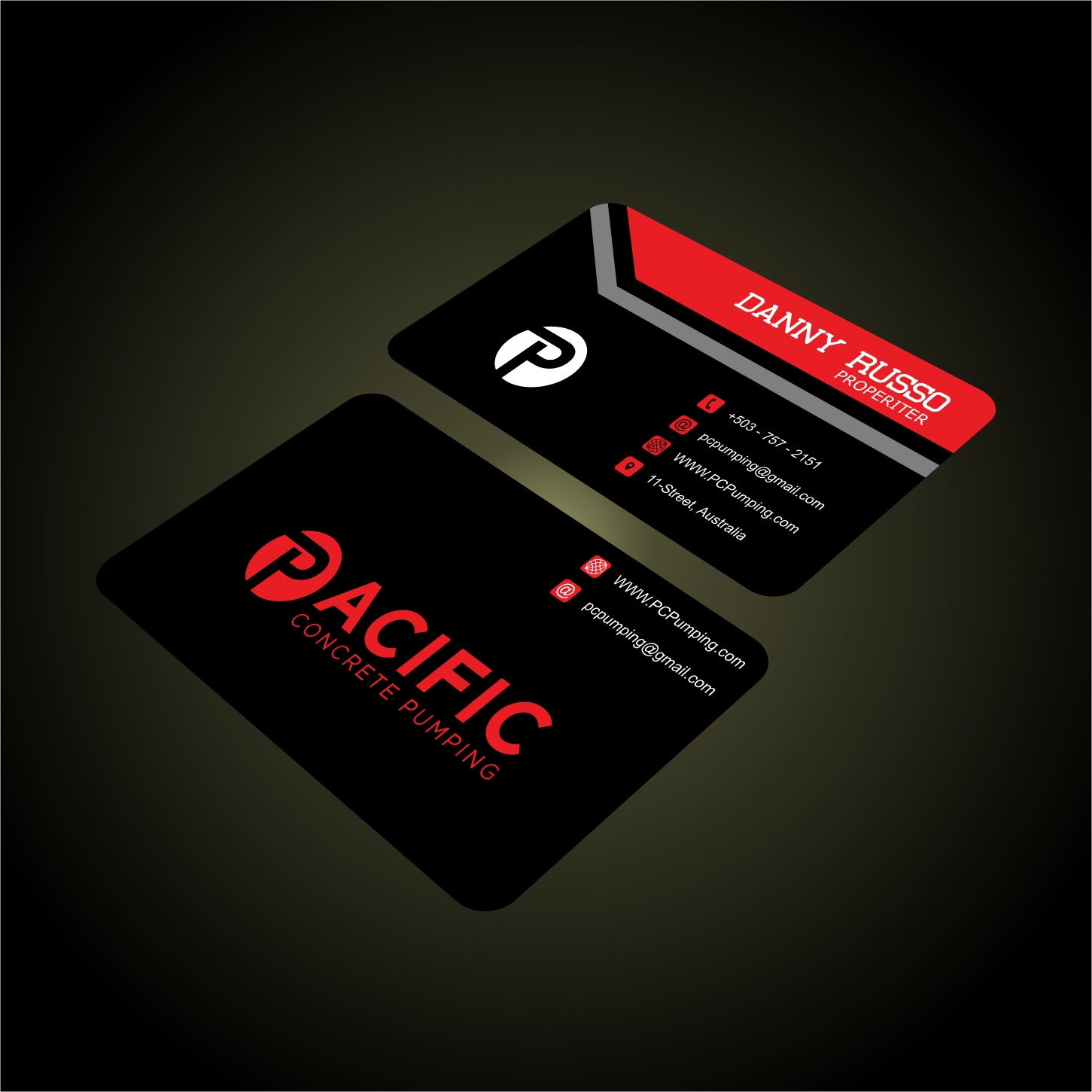 Business Card Design by saimfaras for Pacific concrete pumping | Design #20386552