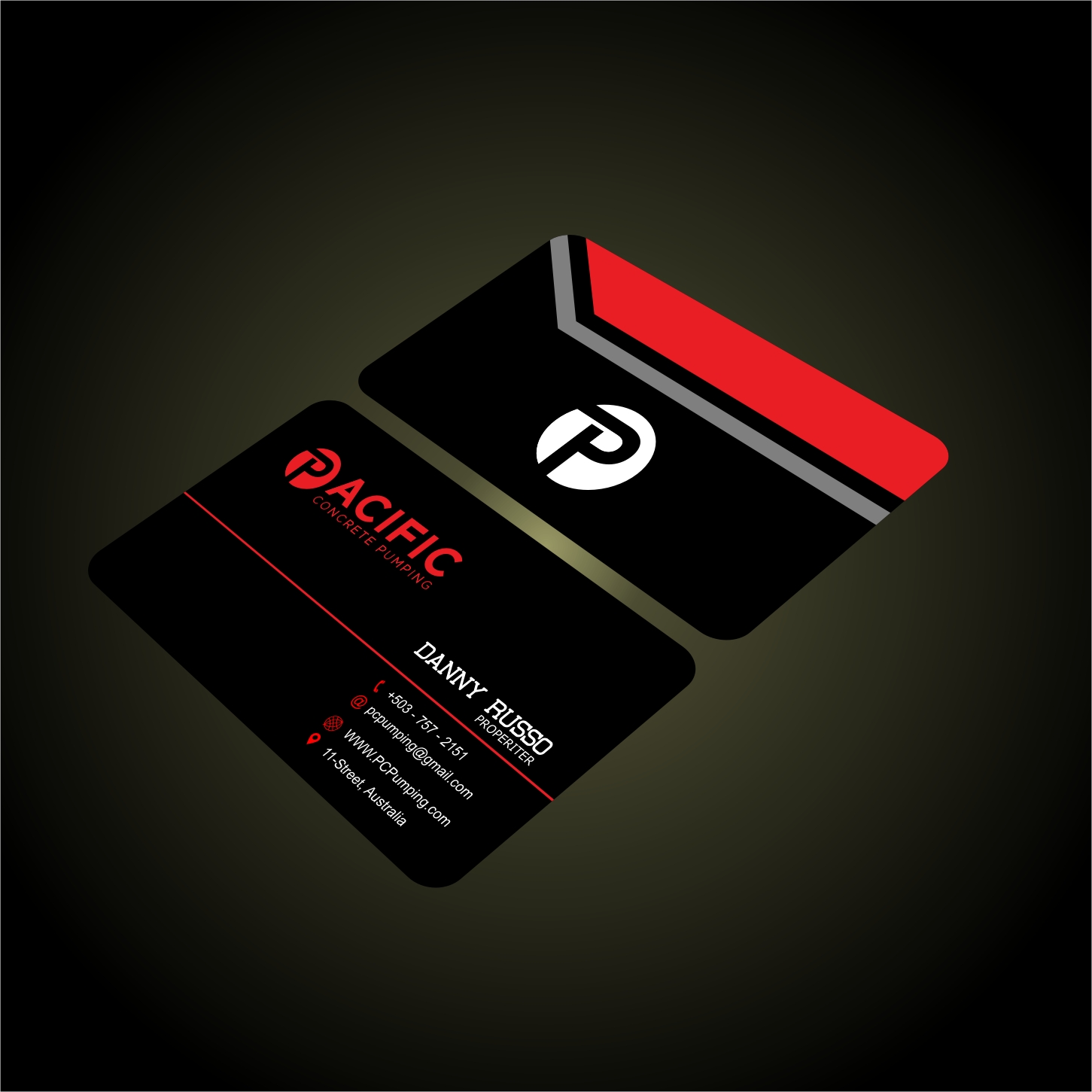 Business Card Design by saimfaras for Pacific concrete pumping | Design #20386947