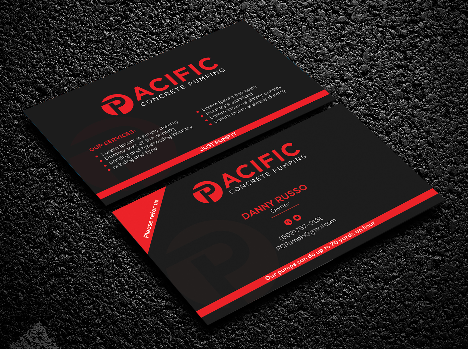 Visitenkarten-Design von Bold Pixels für Pacific concrete pumping | Design #20392560