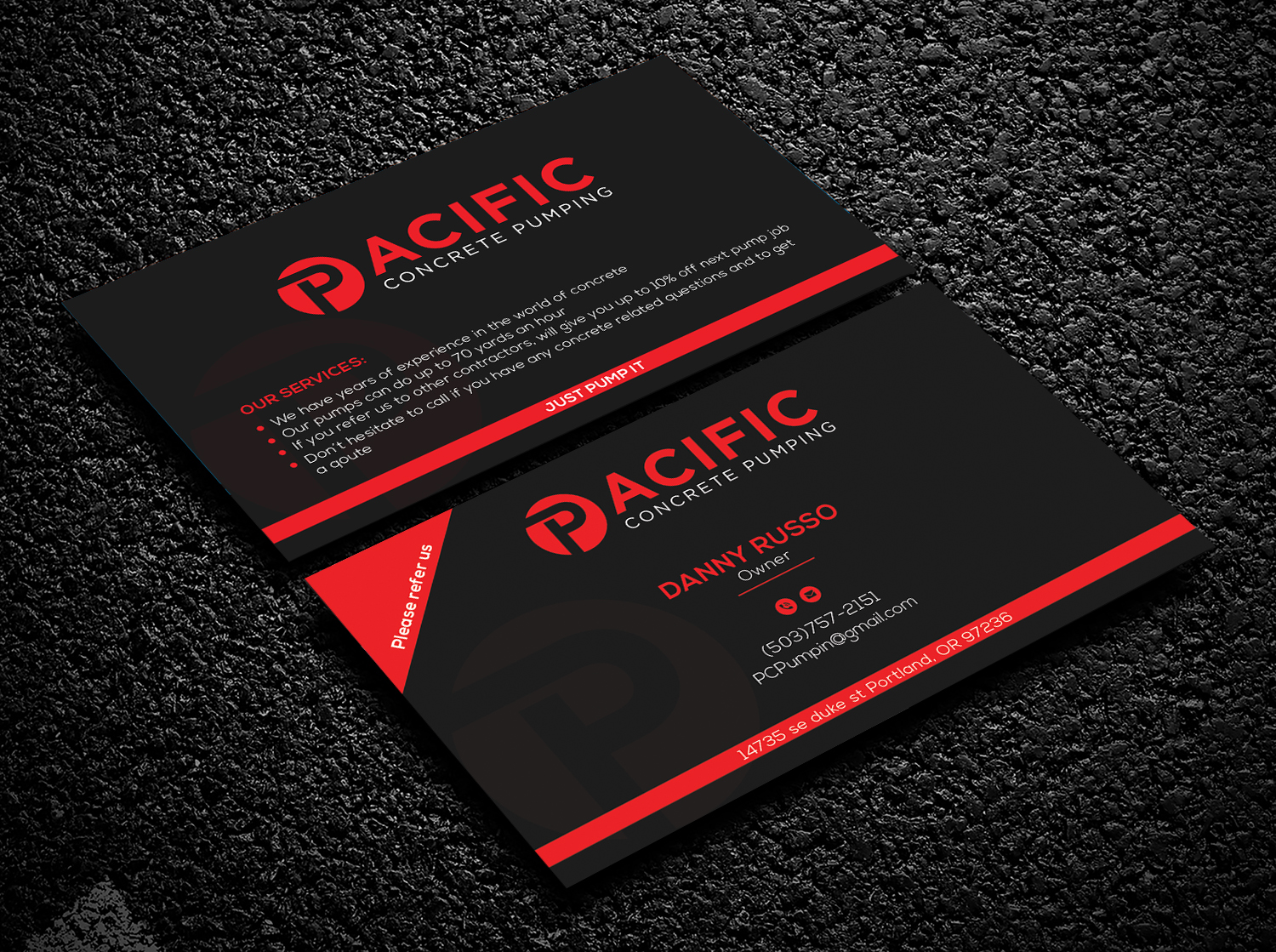 Business Card Design by Bold Pixels for Pacific concrete pumping | Design #20393423