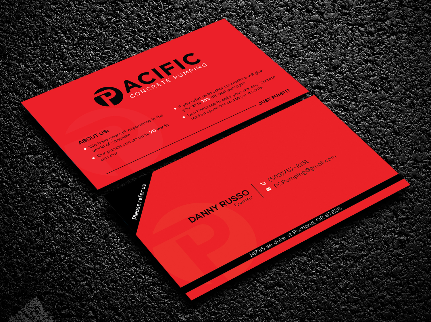 Business Card Design by Bold Pixels for Pacific concrete pumping | Design #20394023