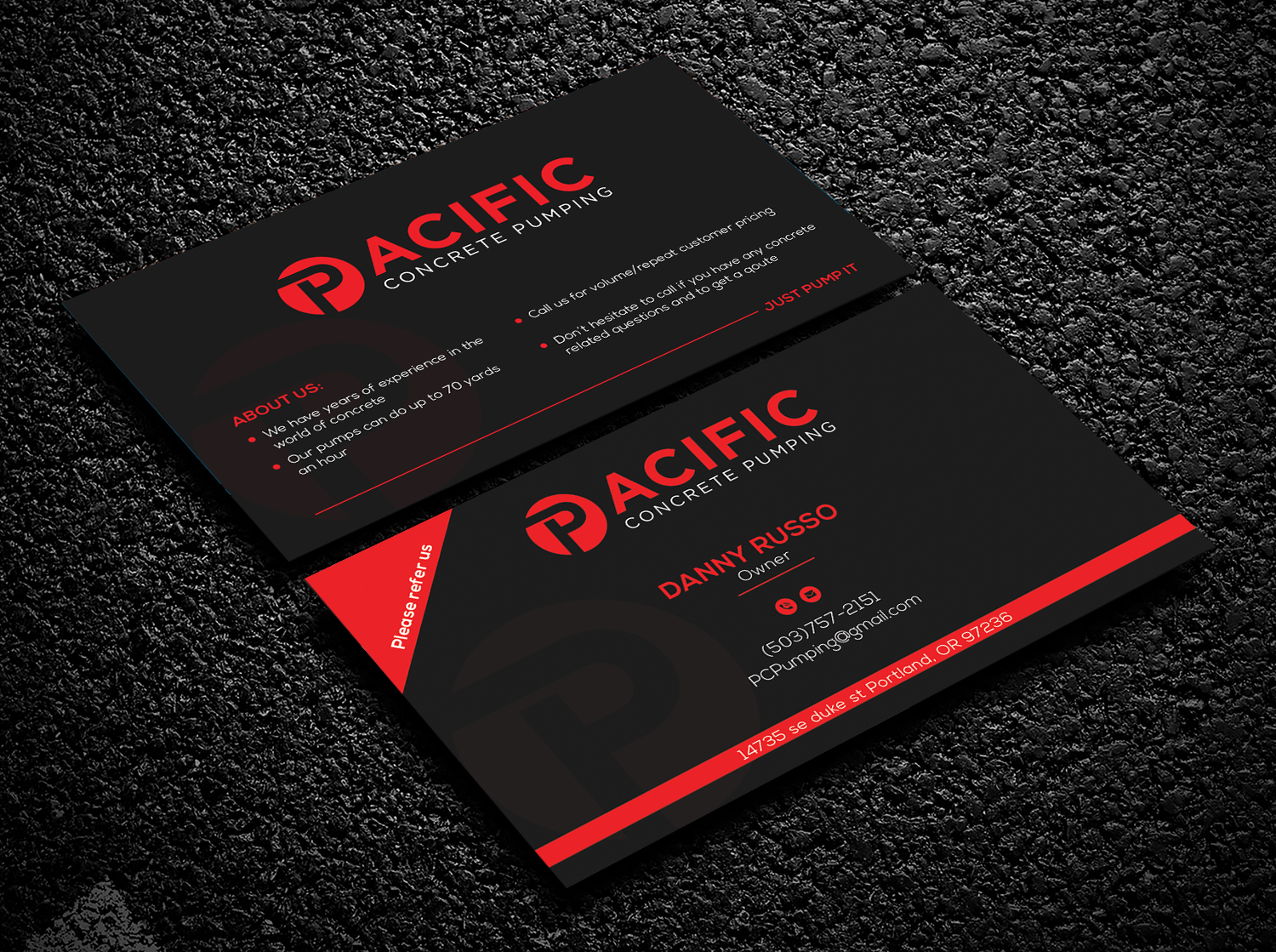 Business Card Design by Bold Pixels for Pacific concrete pumping | Design #20394991