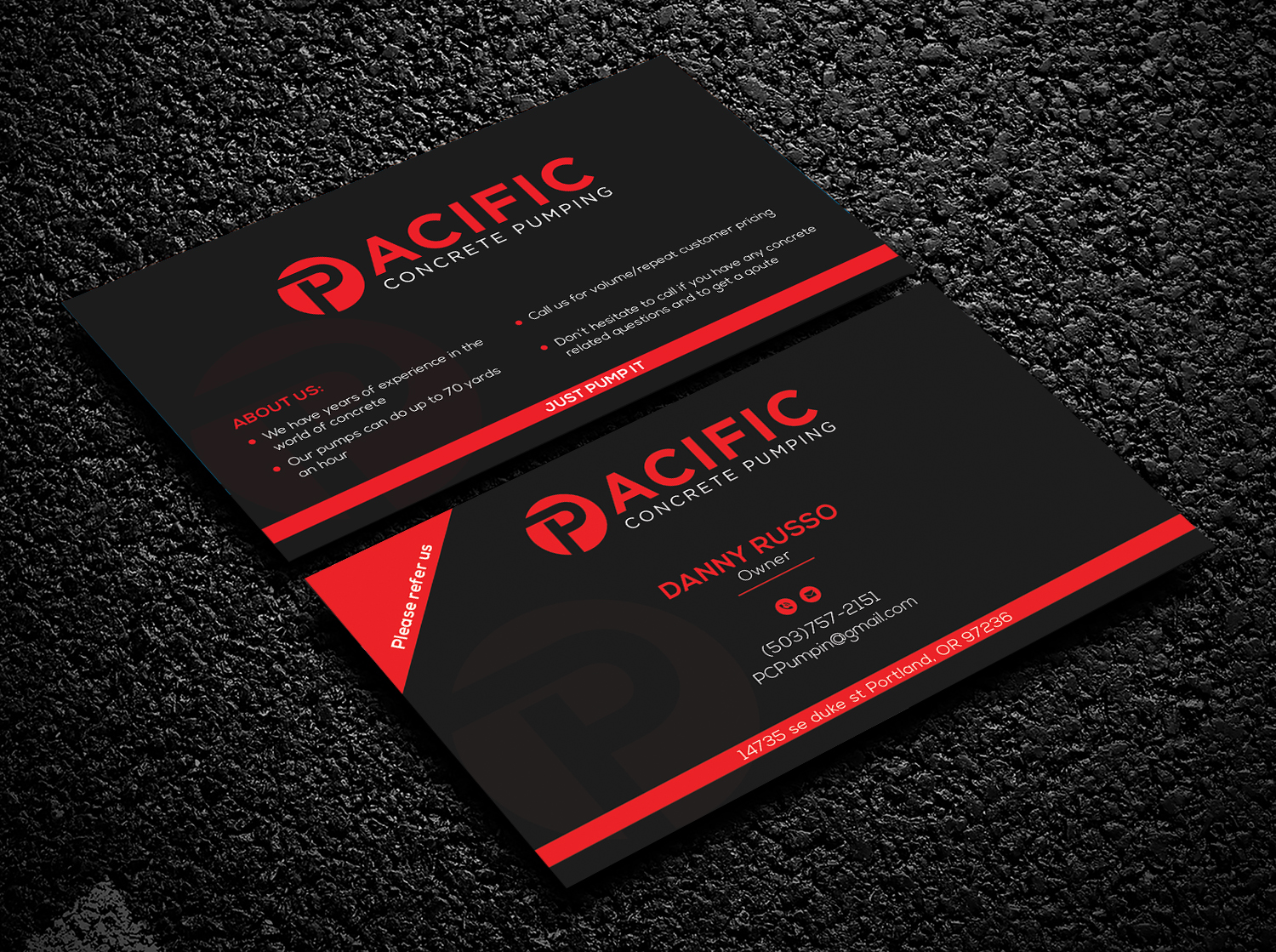 Business Card Design by Bold Pixels for Pacific concrete pumping | Design #20395844