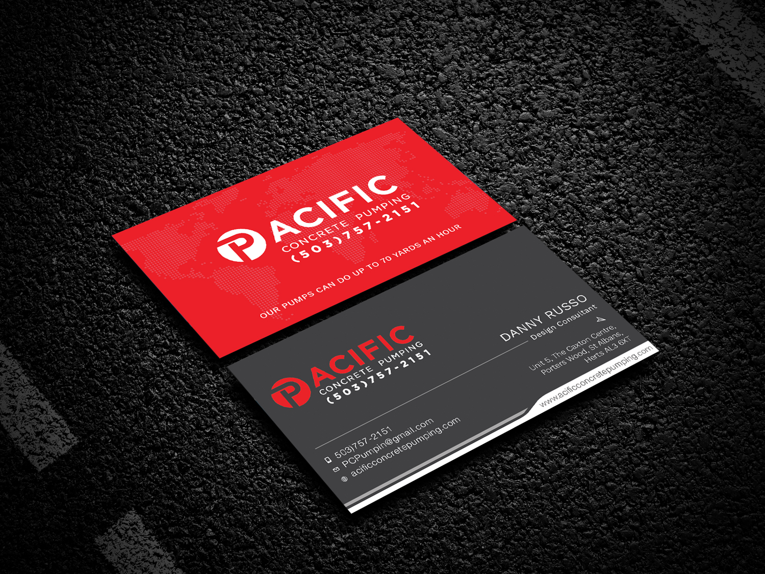 Business Card Design by Design2c for Pacific concrete pumping | Design #20388970