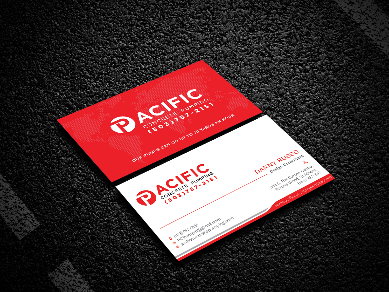 Business Card Design by Design2c for Pacific concrete pumping | Design #20388990