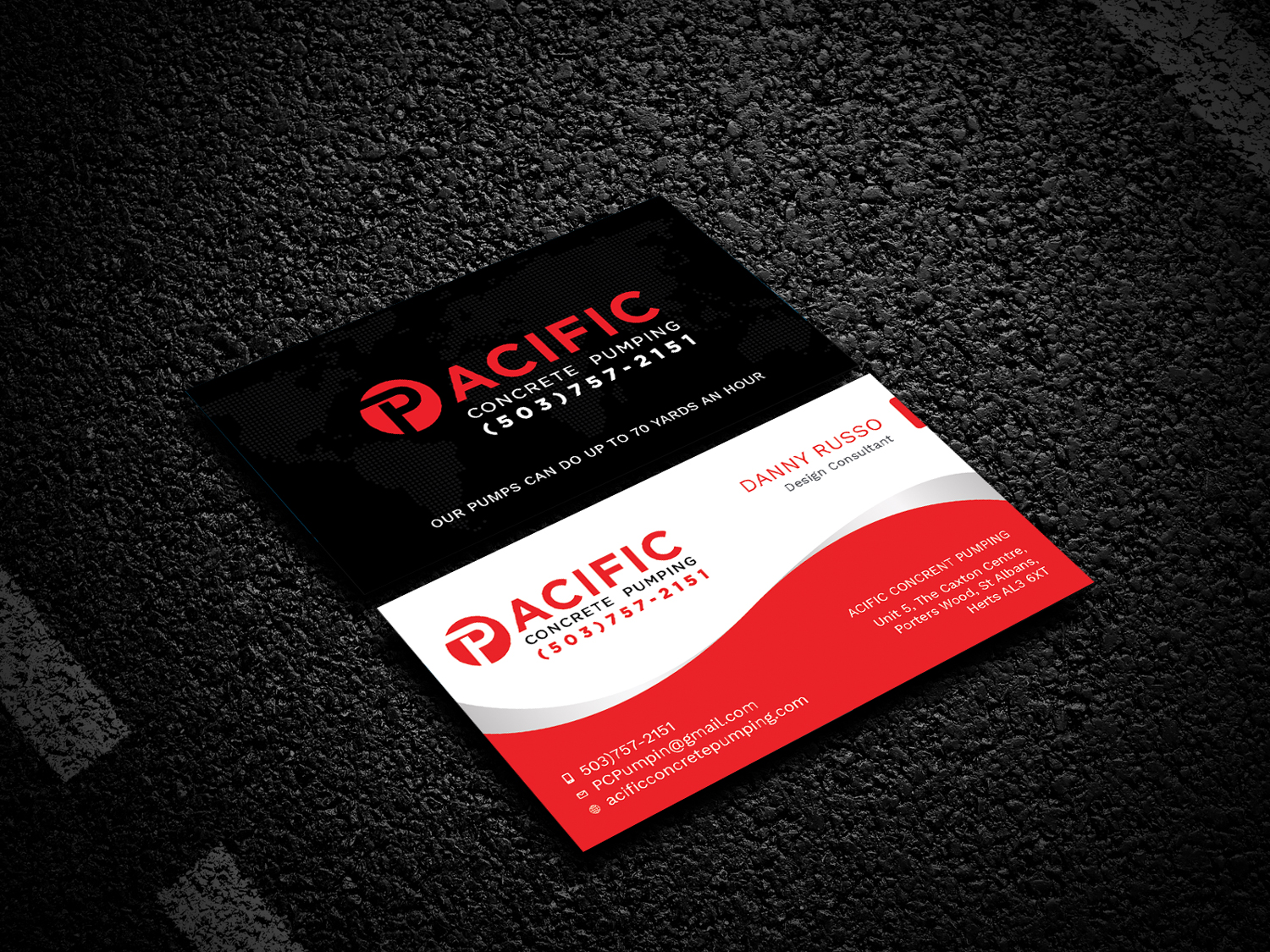Business Card Design by Design2c for Pacific concrete pumping | Design #20388991