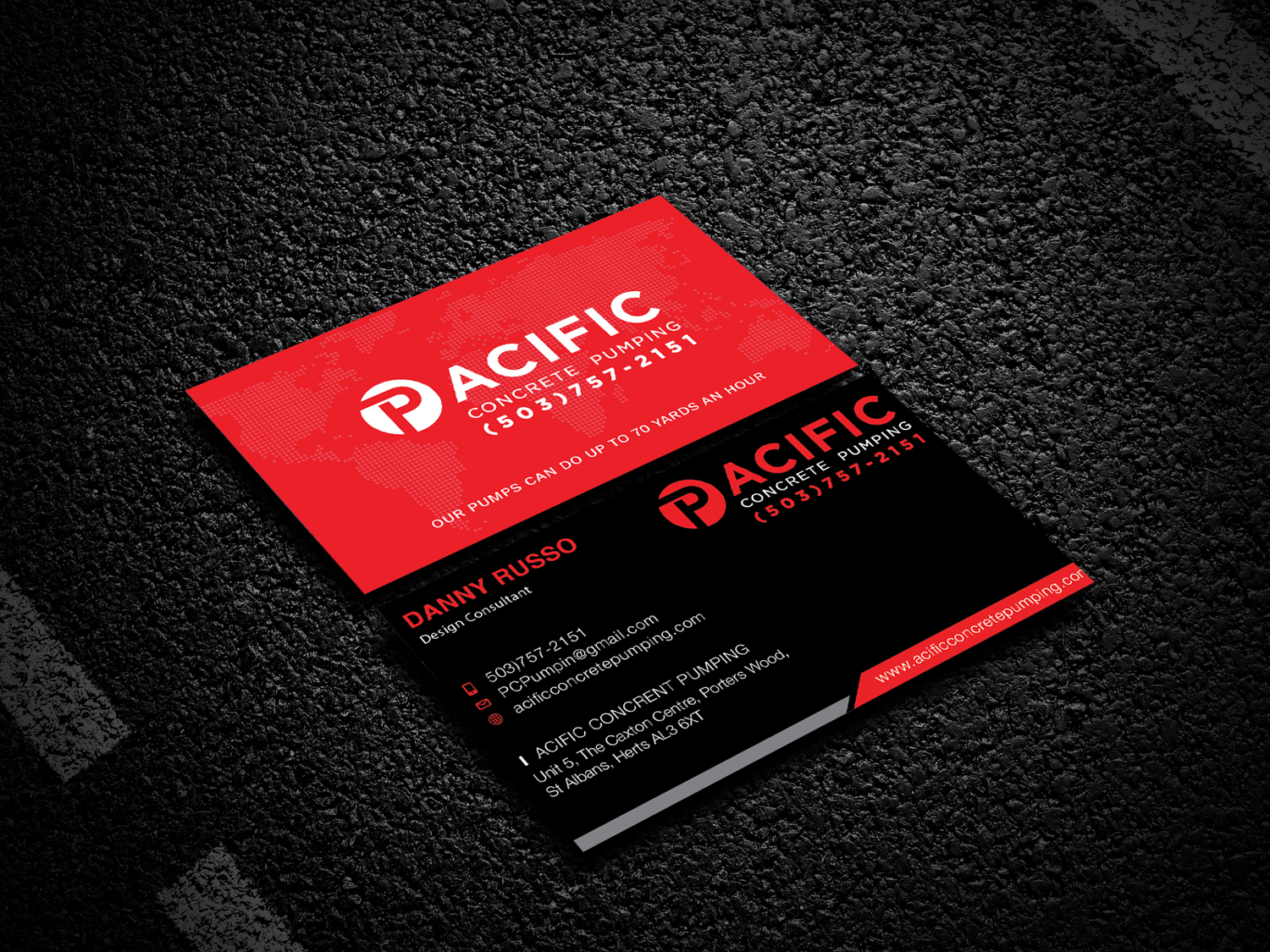 Business Card Design by Design2c for Pacific concrete pumping | Design #20388992