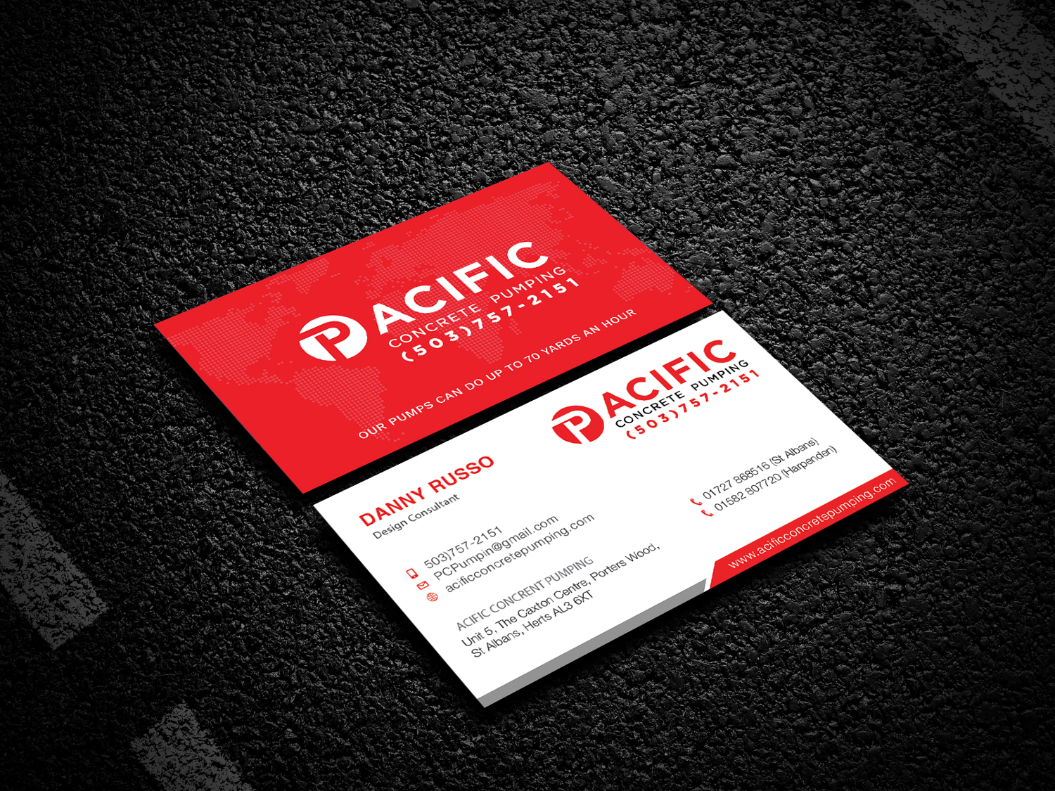 Business Card Design by Design2c for Pacific concrete pumping | Design #20388993