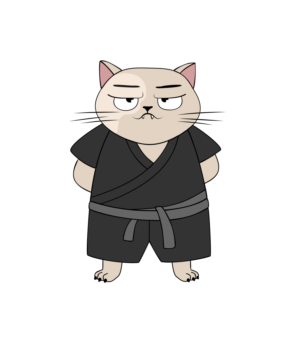 funny ninja cat graphic with a stylish cat with some humor in the design | Grafik-Design von BrandShip™