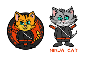 funny ninja cat graphic with a stylish cat with some humor in the design | Grafik-Design von Pinky 