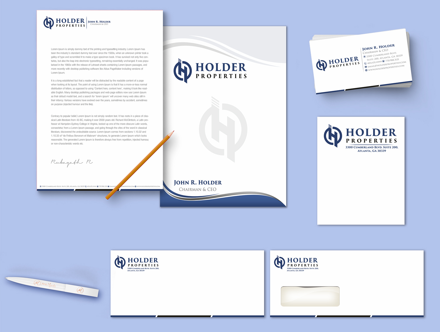 Stationery Design by Petter Goms for Holder Properties | Design #20267579