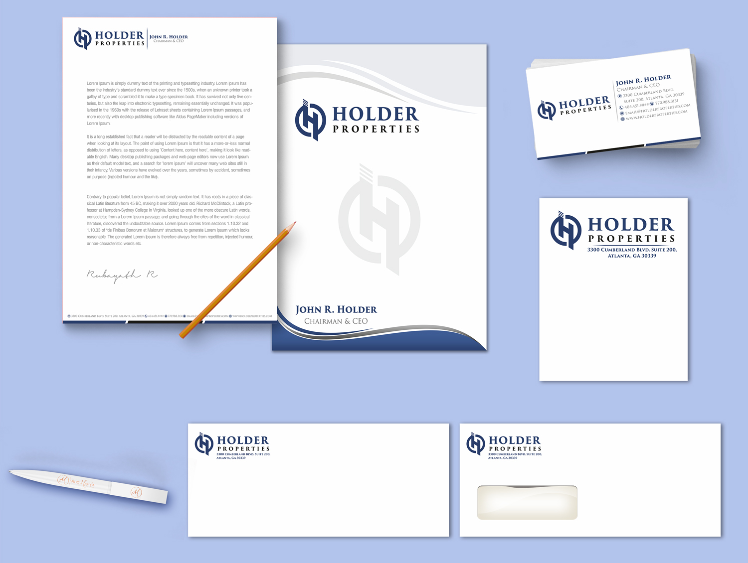 Schreibwaren-Design von Petter Goms für Holder Properties | Design #20276147