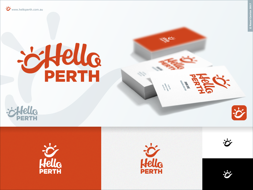 Logo Design by Raoul Camion for Hello Perth | Design #20283957
