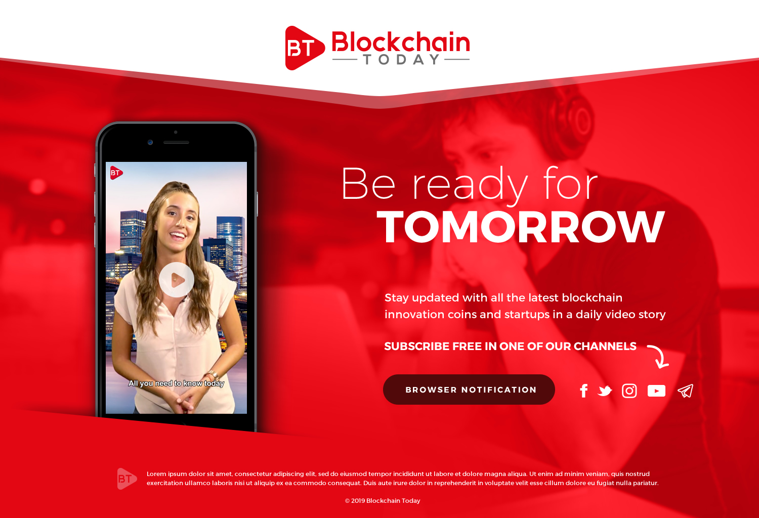 Web Design by Channel Studio for Blockchain Today Content services LTD | Design #20271506