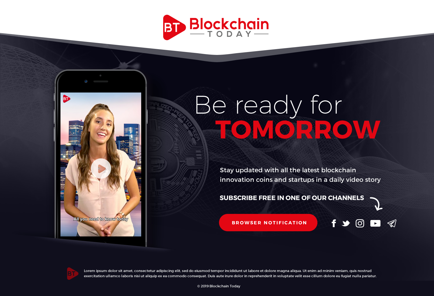 Web Design par Channel Studio pour Blockchain Today Content services LTD | Design #20323852