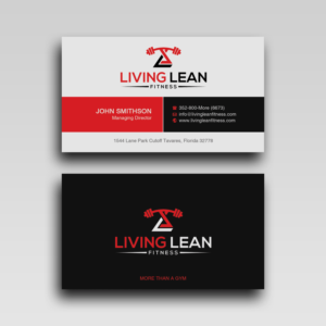 Living Lean Fitness Facility Business Cards | Visitenkarten-Design von WebixBD