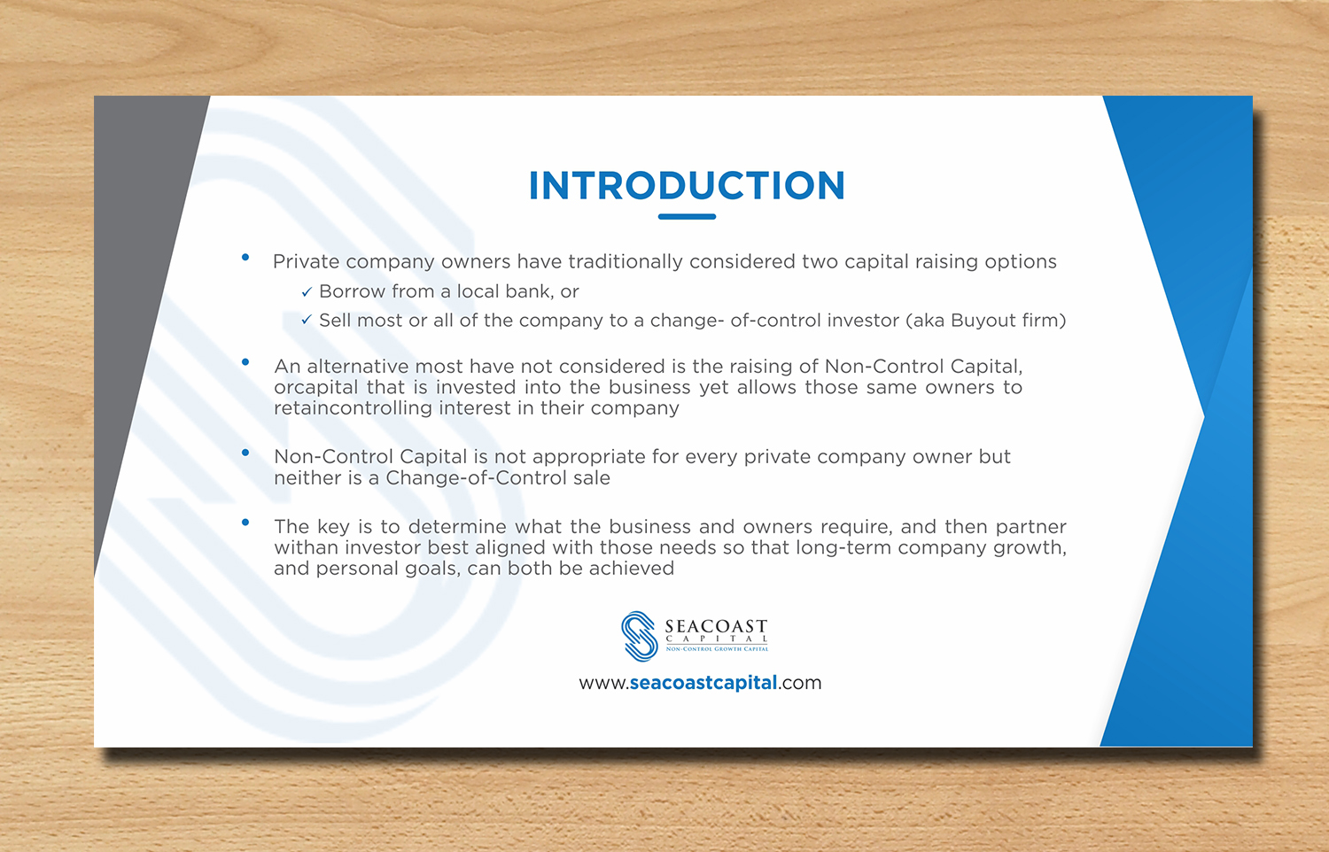 Design de PowerPoint par ecorokerz pour Seacoast Capital | Design #20305291