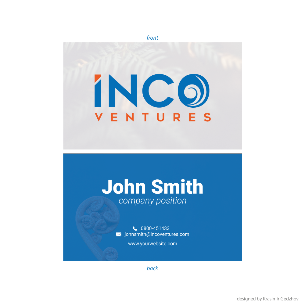 Business Card Design by Krasimir Gedzhov for INCO Ventures | Design #20275986