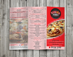 Menu Design by Fine Graphics House for Koko's Pizza | Design: #20362206
