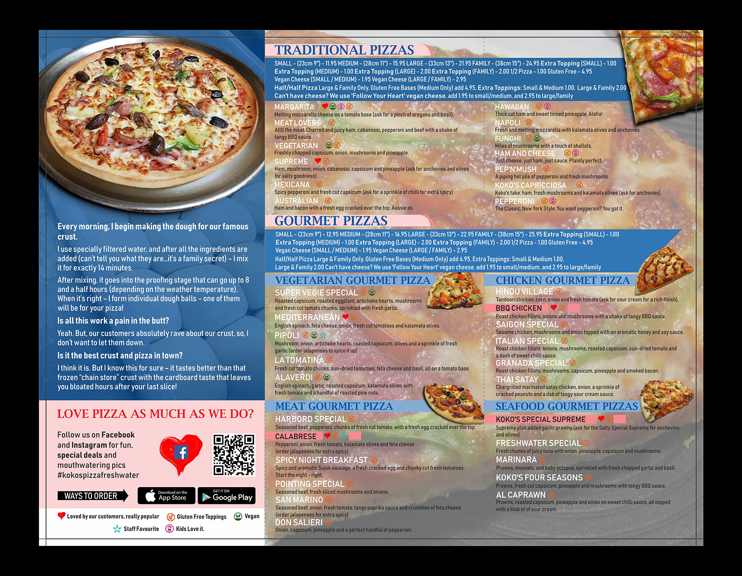 Menu Design by Fine Graphics House for Koko's Pizza | Design #20379092