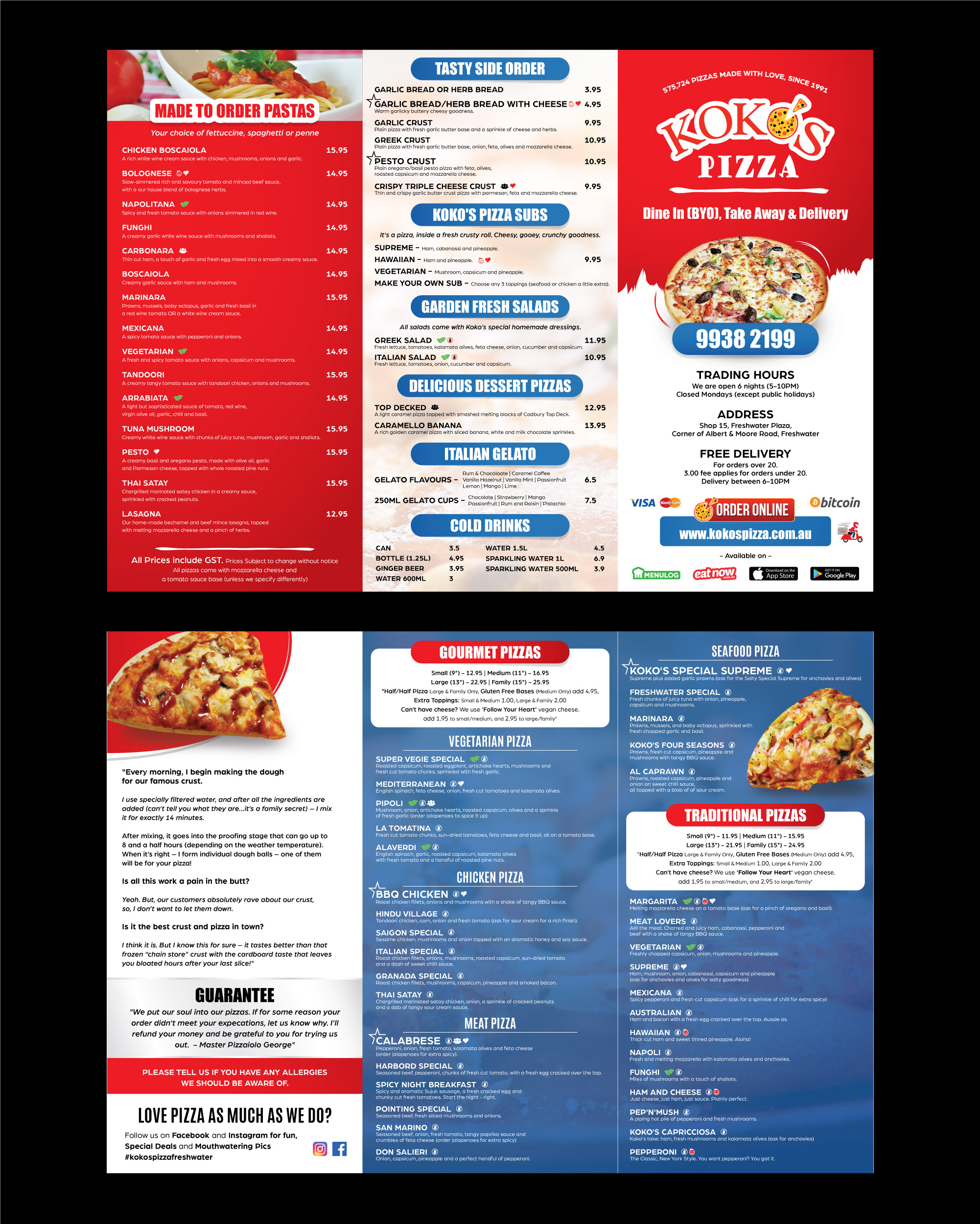 Design de Menu par vcreatived pour Koko's Pizza | Design #20330801