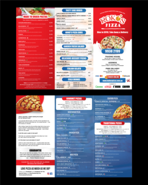 Menü-Design von vcreatived für Koko's Pizza | Design: #20330801