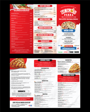 Menü-Design von vcreatived für Koko's Pizza | Design: #20330802