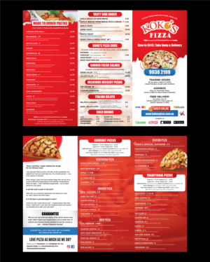 Menü-Design von vcreatived für Koko's Pizza | Design: #20330803