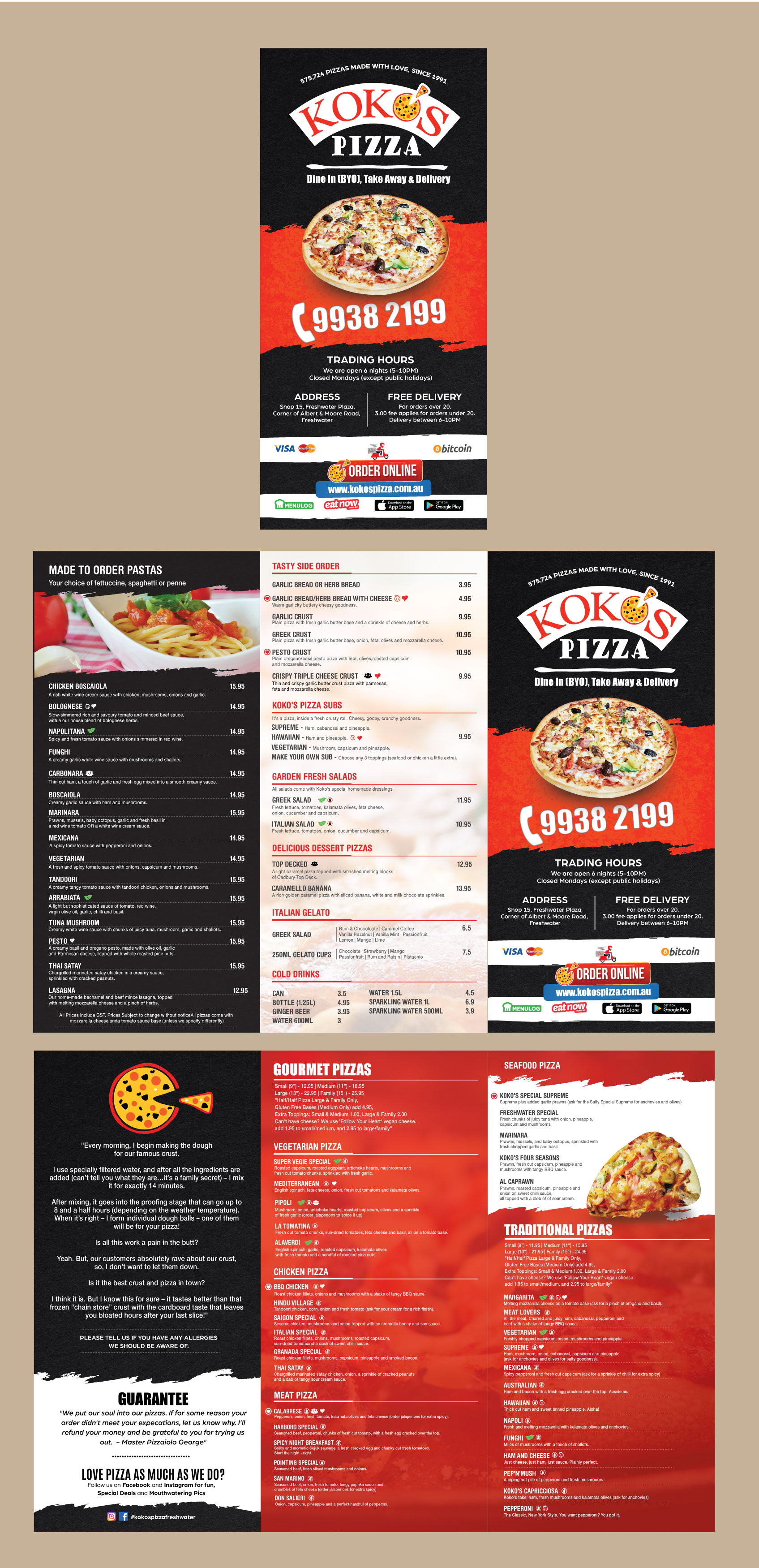 Design de Menu par vcreatived pour Koko's Pizza | Design #20339102