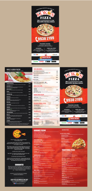 30 Yr Pizzeria needs the freshest and flyest new flyer menu designed | Menu Design by vcreatived