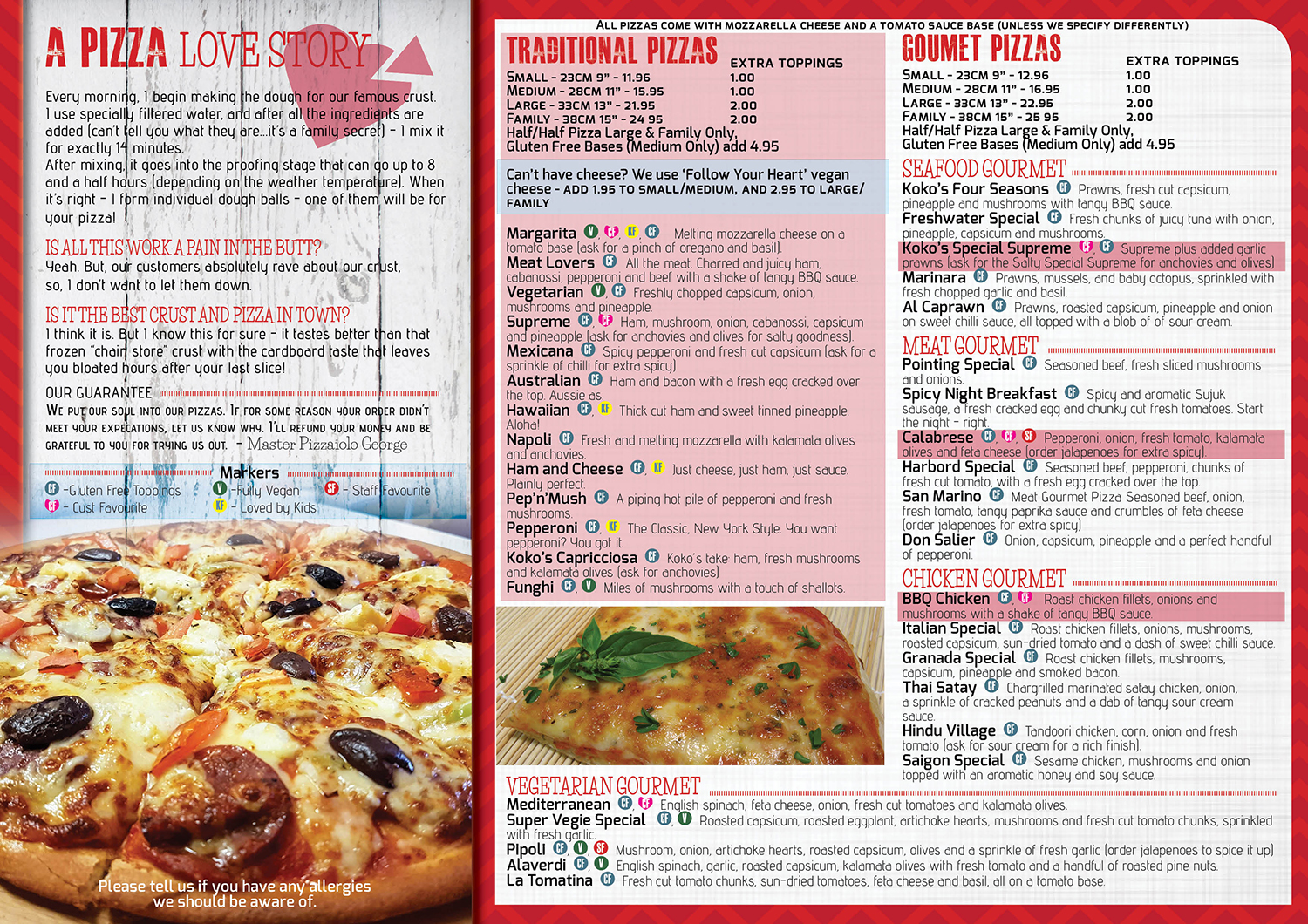 Menu Design by iD_intelligentDesign for Koko's Pizza | Design #20370944
