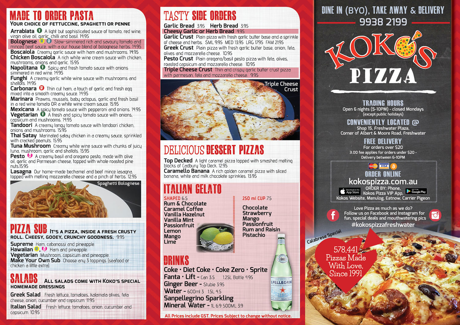 Menu Design by iD_intelligentDesign for Koko's Pizza | Design #20448035