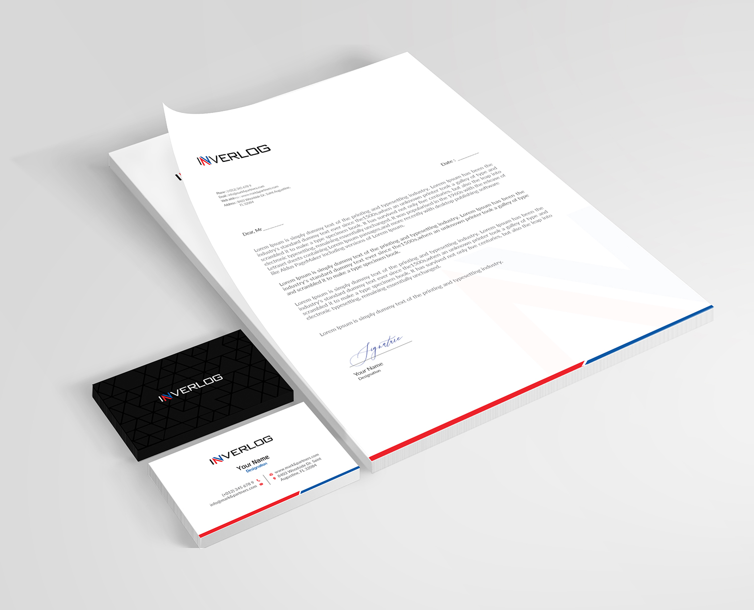 Stationery Design by bdesigner9 for INVERLOG SA | Design #20298331