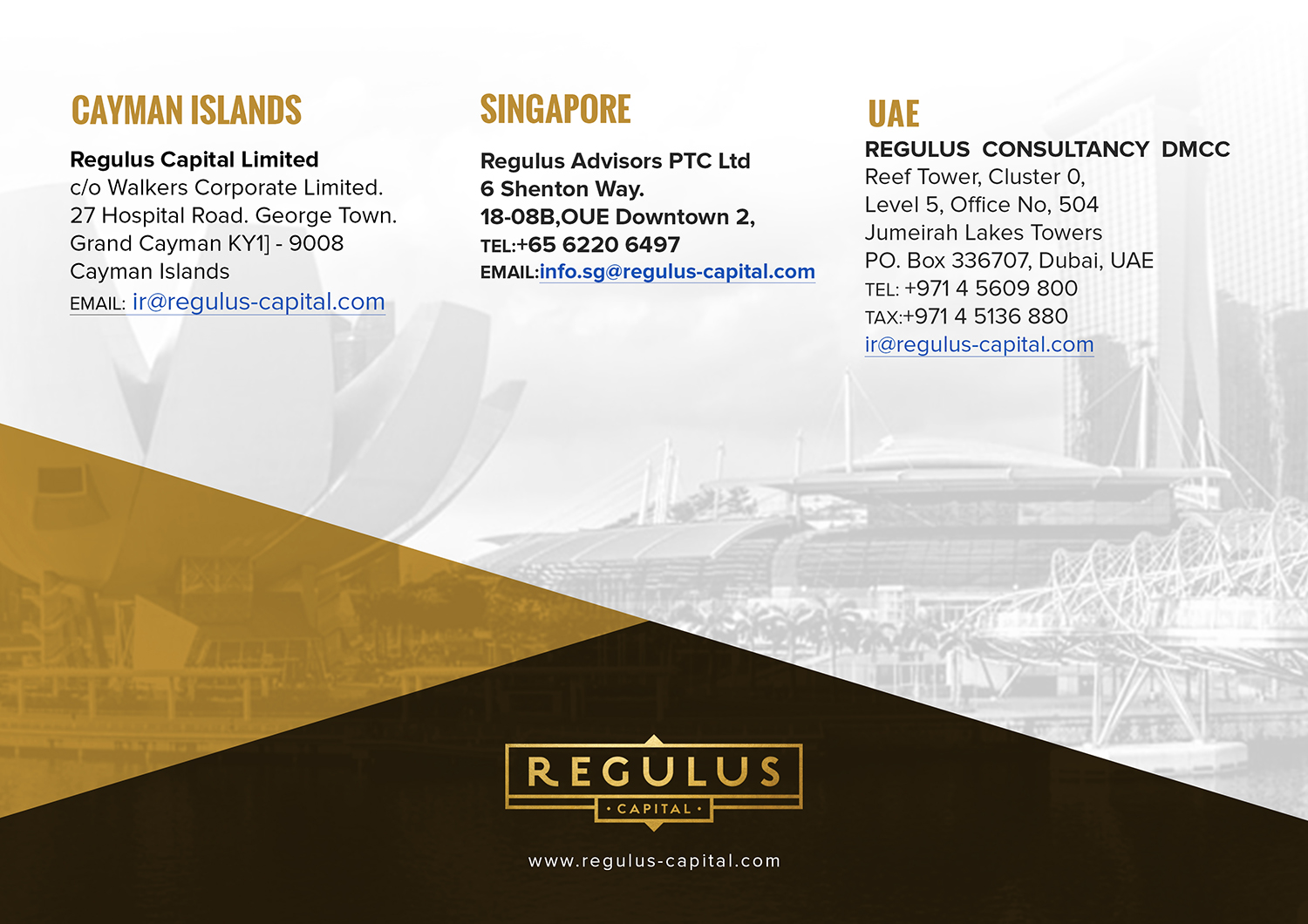 Diseño de Impresos por SAI DESIGNS para REGULUS CAPITAL LIMITED | Diseño #20560171
