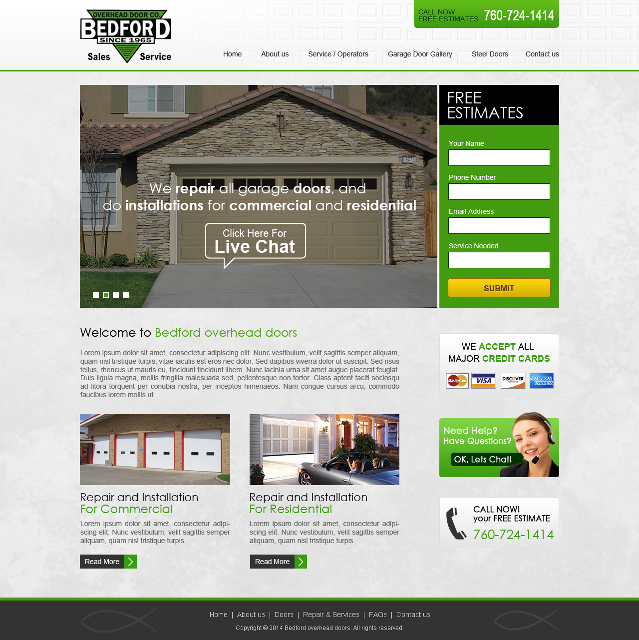 Web Design par Mind Capture Studio pour Bedford Overhead Doors | Design #2971596