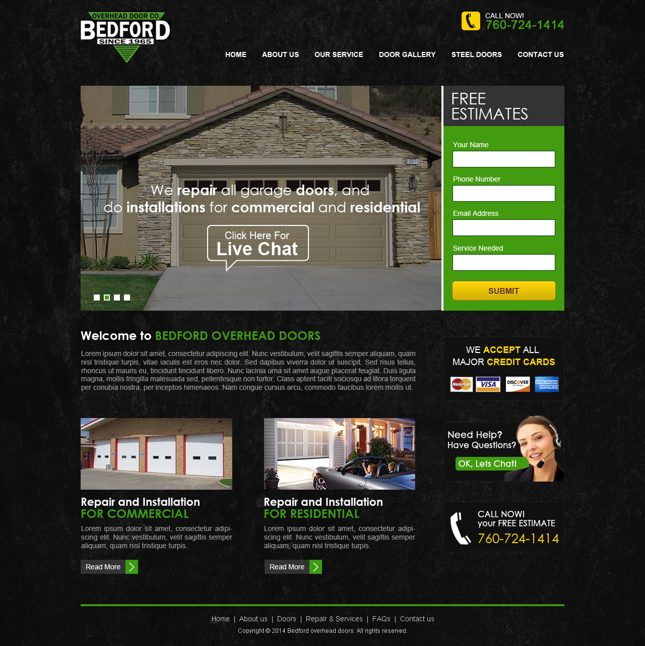 Web Design par Mind Capture Studio pour Bedford Overhead Doors | Design #2971642