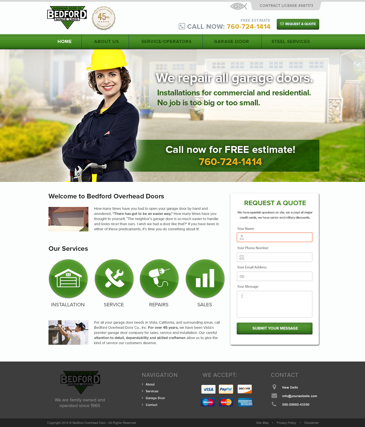 Diseño Web por Emmanuel para Bedford Overhead Doors | Diseño #2969500