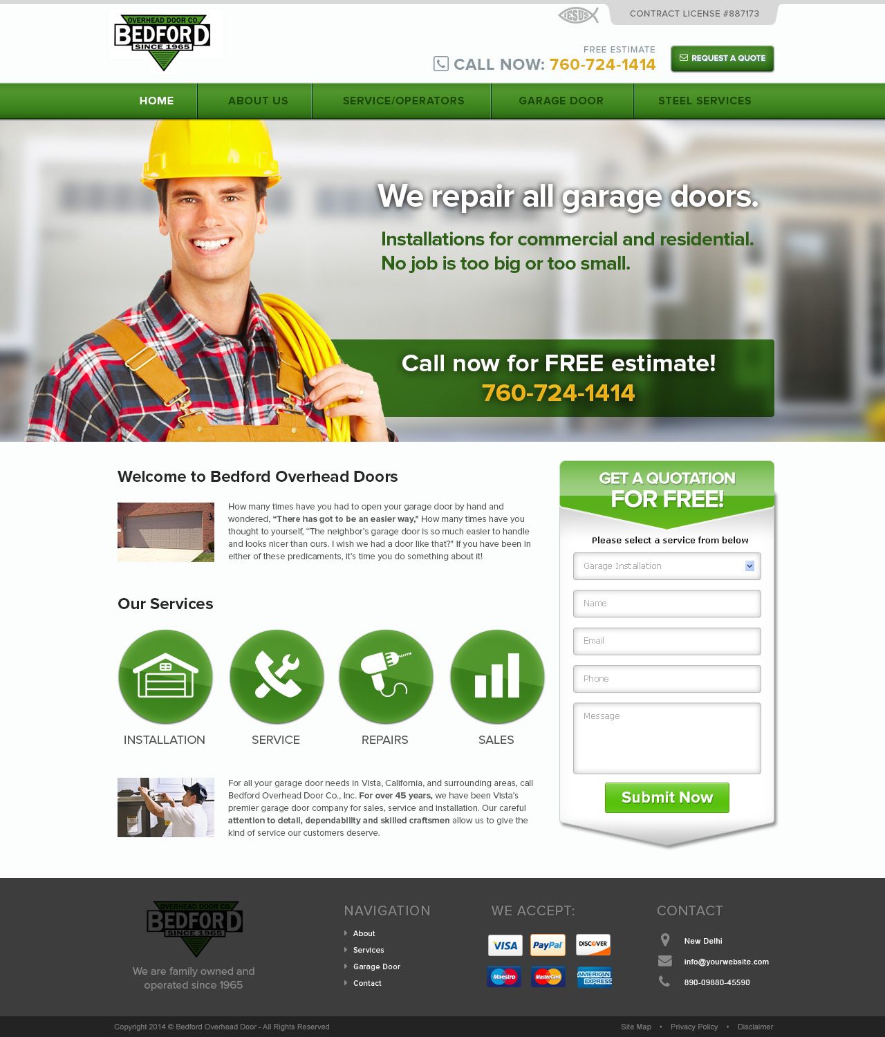 Web Design par Emmanuel pour Bedford Overhead Doors | Design #2969646